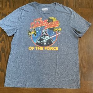 Vintage Star Wars XL The Dark Side of The Force T shirt heather blue